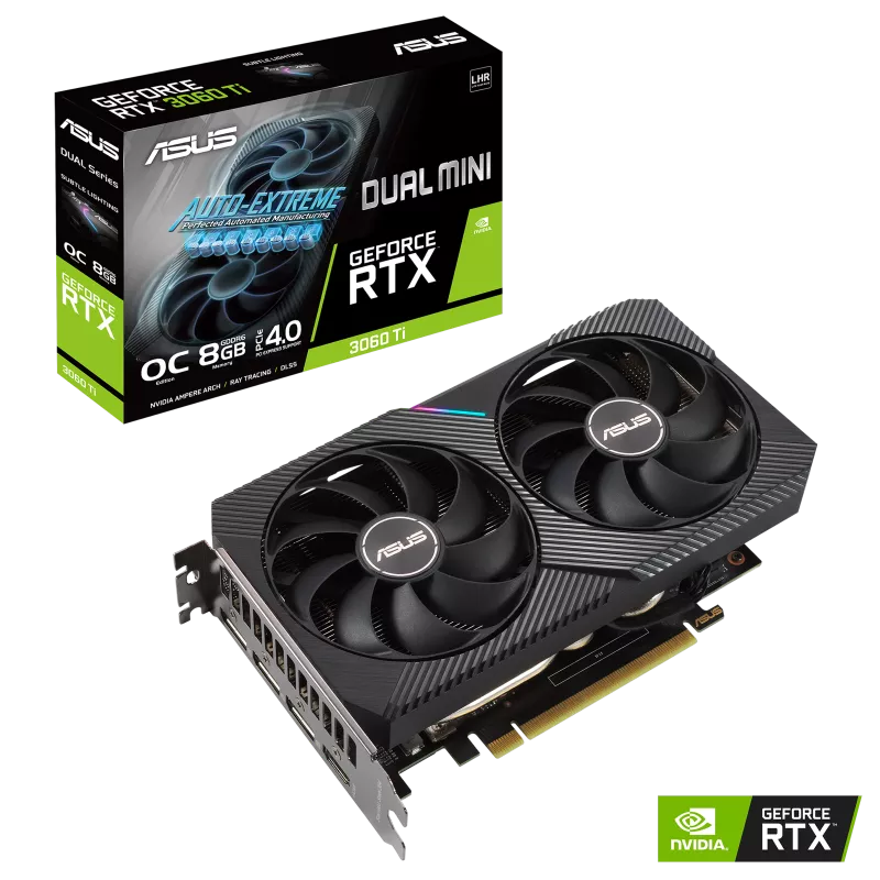 Asus Graphic Card RTX 3060 TI OC 8GB Dual Mini Asus Graphic Card RTX 3060 TI OC 8GB Dual Mini
